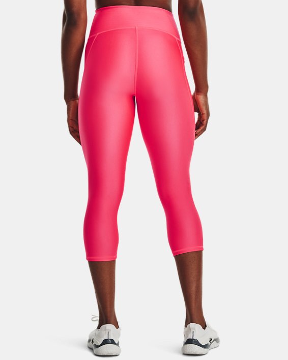 Women's HeatGear® No-Slip Waistband Capris in Pink image number 1